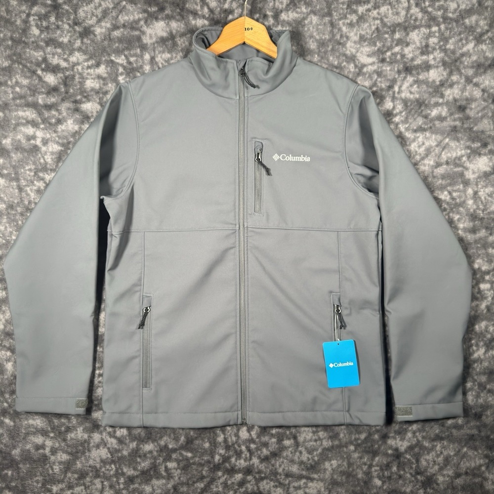 New Columbia Ascender Softshell Jacket Mens Medium Gray Waterproof WM6044-053